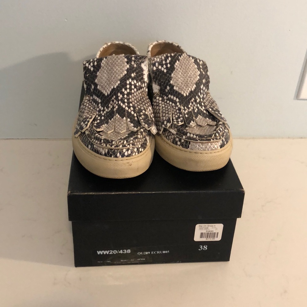 Dries Van Noten slip on snakeskin shoe